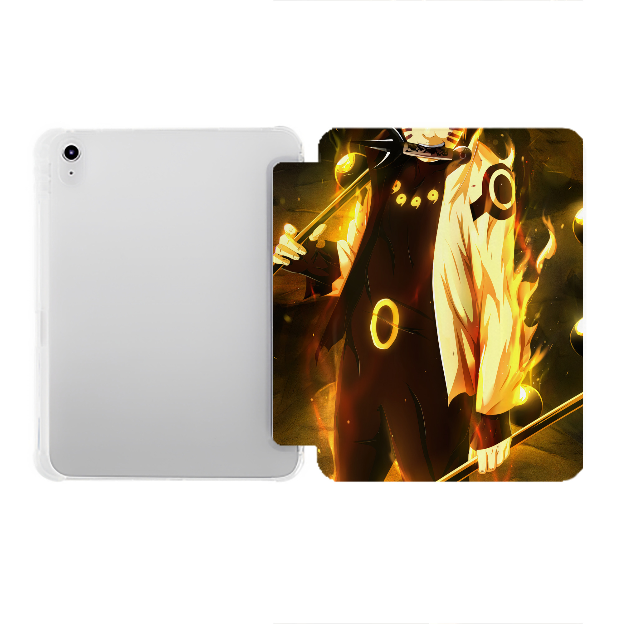 （画像用） NARUTO -ナルト- NARUTO -ナルト- 疾風伝 IPad ケース ペン収納付き 三つ折りスタンド PUレザー×シリコン 対応機種9.5/10.5/10.9インチ